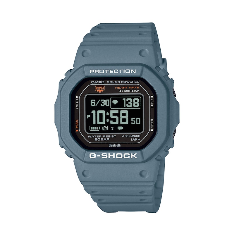 øverst pris Beskrivende Men's Casio G-Shock Solar Powered Digital Blue Resin Strap Watch with  Octagonal Black Dial (Model: DWH5600-2) | Zales