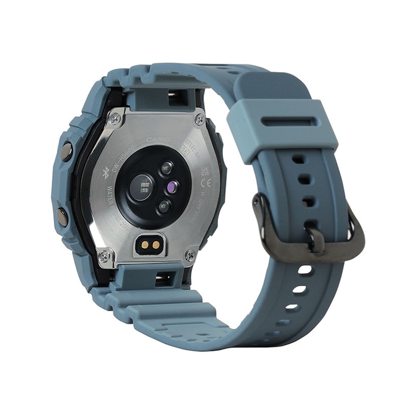Main Image 2 of Men's Casio G-Shock Solar Powered Digital Blue Resin Strap Watch with Octagonal Black Dial (Model: DWH5600-2)