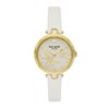 Thumbnail Image 1 of Ladies' Kate Spade Holland Gold-Tone White Leather Strap Watch with Crystal Accent Textured White Dial (Model: KSW1790)