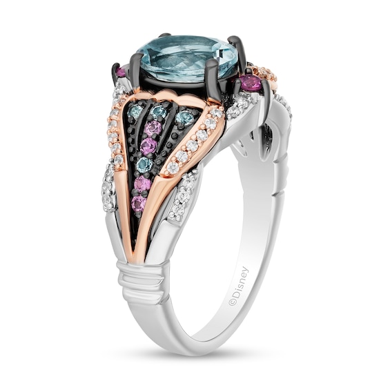 Collector's Edition Enchanted Disney The Little Mermaid Multi-Gemstone and Diamond Caspia Ring in Sterling Silver