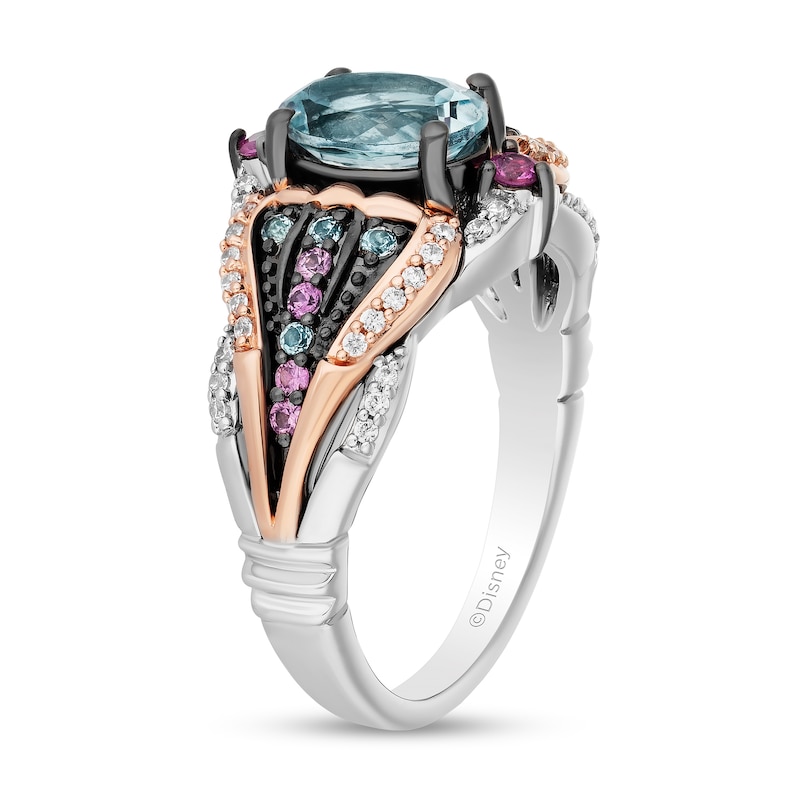 Collector's Edition Enchanted Disney The Little Mermaid Multi-Gemstone and Diamond Caspia Ring in Sterling Silver