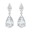 Thumbnail Image 2 of Pear-Shaped and Marquise White Lab-Created Sapphire Dangle Drop Earrings in Sterling Silver