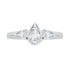 Thumbnail Image 3 of Pear-Shaped White Lab-Created Sapphire Three Stone Ring in Sterling Silver