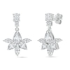 Thumbnail Image 1 of Multi-Shaped White Lab-Created Sapphire Flower Drop Earrings in Sterling Silver