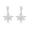 Thumbnail Image 2 of Multi-Shaped White Lab-Created Sapphire Flower Drop Earrings in Sterling Silver