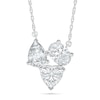 Thumbnail Image 1 of Oval, Pear and Heart-Shaped White Lab-Created Sapphire Cluster Necklace in Sterling Silver