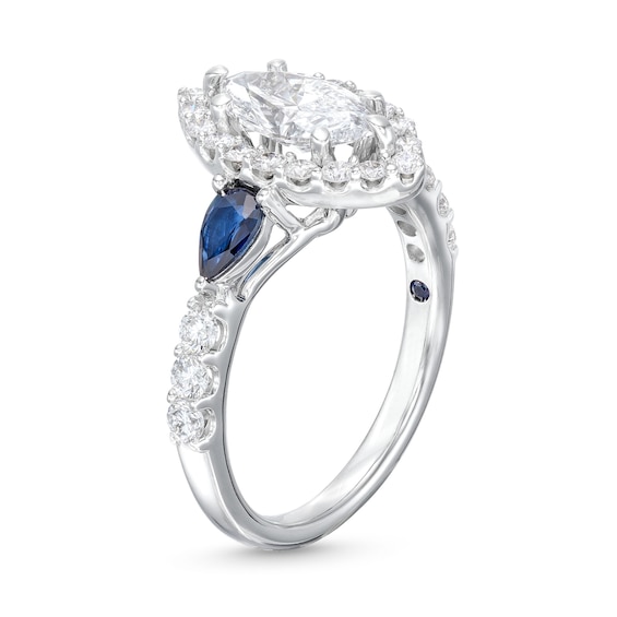True Lab-Grown Diamonds by Vera Wang Love 1-1/2 CT. T.w. Marquise Frame Engagement Ring in 14K White Gold (F/Vs2)