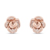 Thumbnail Image 2 of Enchanted Disney Belle 1/6 CT. T.W. Diamond Rose Stud Earrings in 10K Rose Gold