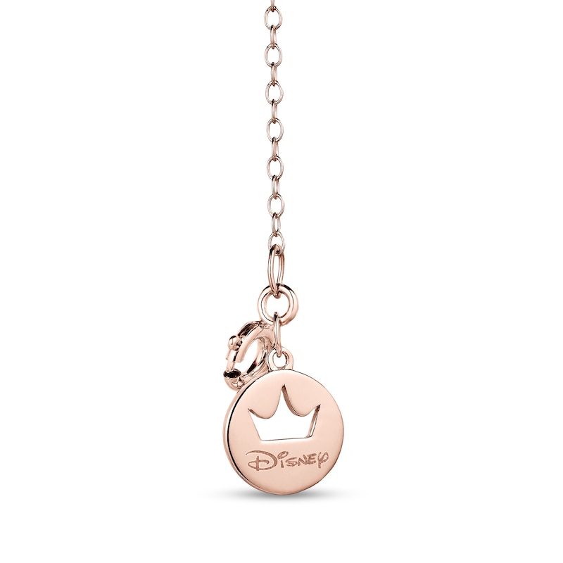 Main Image 2 of Enchanted Disney Belle 1/6 CT. T.W. Diamond Lined Rose Pendant in 10K Rose Gold