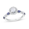 Thumbnail Image 1 of Vera Wang Love Collection 3/4 CT. T.W. Diamond and Marquise Blue Sapphire Engagement Ring in 14K White Gold