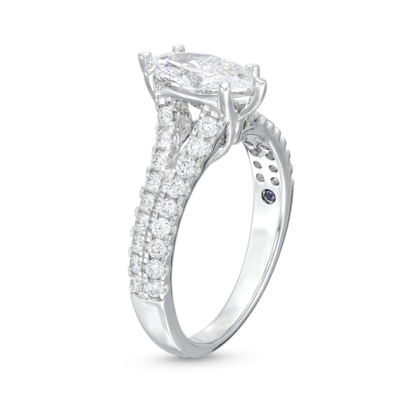 Main Image 3 of TRUE Lab-Grown Diamonds by Vera Wang Love 1-3/8 CT. T.W. Marquise Split Shank Engagement Ring in 14K White Gold