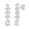 Thumbnail Image 1 of Pear-Shaped and Marquise White Lab-Created Sapphire Vine Drop Earrings in Sterling Silver