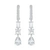 Thumbnail Image 2 of Multi-Shaped White Lab-Created Sapphire Dangle Drop Earrings in Sterling Silver