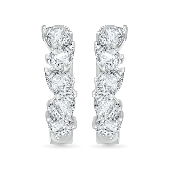 Pear-Shaped White Lab-Created Sapphire Hoop Earrings in Sterling Silver