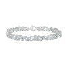 Thumbnail Image 2 of Slanted Multi-Shaped White Lab-Created Sapphire Bracelet in Sterling Silver - 7.25"