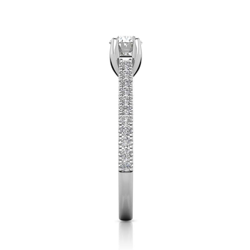 Main Image 3 of Sideways 1 CT. T.W. Oval Diamond Engagement Ring in 14K White Gold