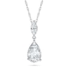 Thumbnail Image 1 of Pear-Shaped and Marquise White Lab-Created Sapphire Dangle Pendant in Sterling Silver