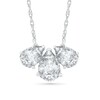 Thumbnail Image 1 of Pear-Shaped White Lab-Created Sapphire Three Stone Necklace in Sterling Silver