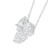 Thumbnail Image 2 of Oval, Pear and Heart-Shaped White Lab-Created Sapphire Cluster Necklace in Sterling Silver