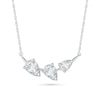 Thumbnail Image 1 of Pear-Shaped White Lab-Created Sapphire Station Three Stone Necklace in Sterling Silver