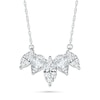 Thumbnail Image 1 of Alternating Marquise and Pear-Shaped White Lab-Created Sapphire Necklace in Sterling Silver