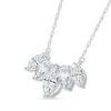 Thumbnail Image 2 of Alternating Marquise and Pear-Shaped White Lab-Created Sapphire Necklace in Sterling Silver