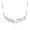 Thumbnail Image 1 of Tilted Marquise White Lab-Created Sapphire Necklace in Sterling Silver