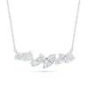 Thumbnail Image 1 of Multi-Shaped White Lab-Created Sapphire Cluster Line Necklace in Sterling Silver