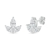 Thumbnail Image 1 of Marquise White Lab-Created Sapphire Trio Stud Earrings in Sterling Silver