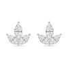 Thumbnail Image 2 of Marquise White Lab-Created Sapphire Trio Stud Earrings in Sterling Silver