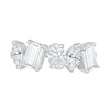 Thumbnail Image 3 of Multi-Shaped White Lab-Created Sapphire Art Deco Ring in Sterling Silver