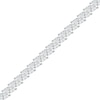 Thumbnail Image 1 of Slanted Marquise White Lab-Created Sapphire Bracelet in Sterling Silver - 7.25"