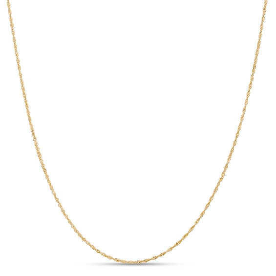 1.1mm Singapore Chain Necklace in 18K Gold - 16"
