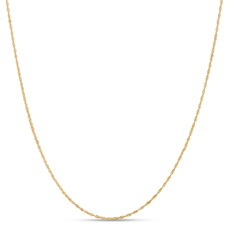 Main Image 1 of 1.1mm Singapore Chain Necklace in 18K Gold - 18"