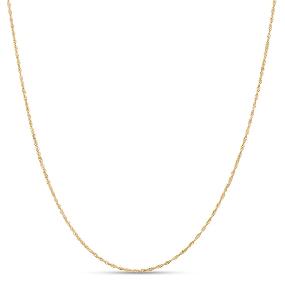 1.1mm Singapore Chain Necklace in 18K Gold - 20"