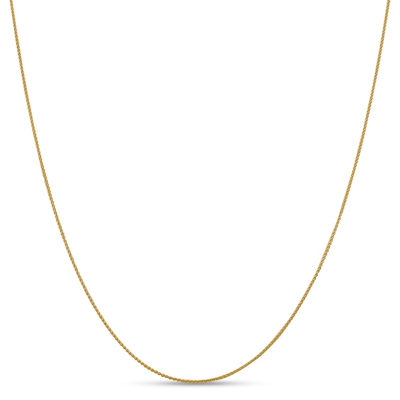 1.0mm Diamond-Cut Spiga Chain Necklace in 18K Gold - 16"