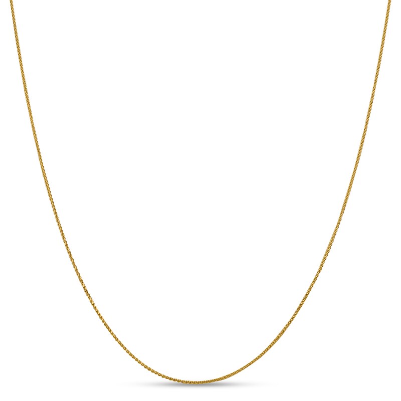 Main Image 1 of 1.0mm Diamond-Cut Spiga Chain Necklace in 18K Gold - 16"