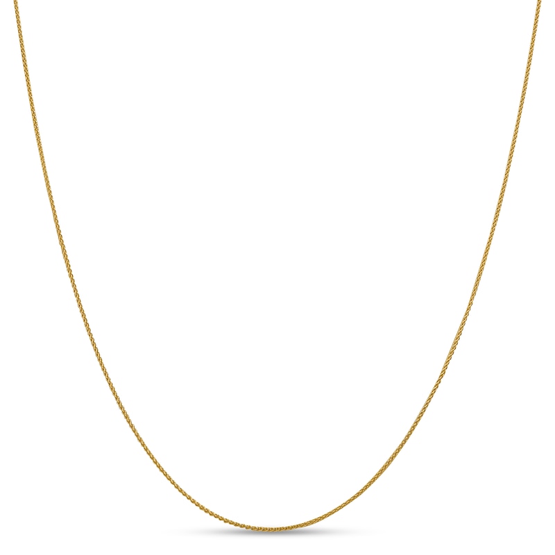 Main Image 1 of 1.0mm Diamond-Cut Spiga Chain Necklace in 18K Gold - 18"