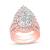 Thumbnail Image 0 of 4-3/4 CT. T.W. Certified Pear Lab-Created Multi-Diamond Bridal Set in 14K Rose Gold (F/SI2)