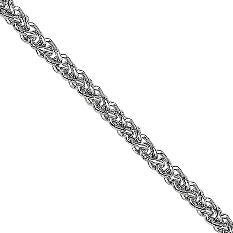 Main Image 2 of 1.0mm Diamond-Cut Spiga Chain Necklace in 18K White Gold - 18"
