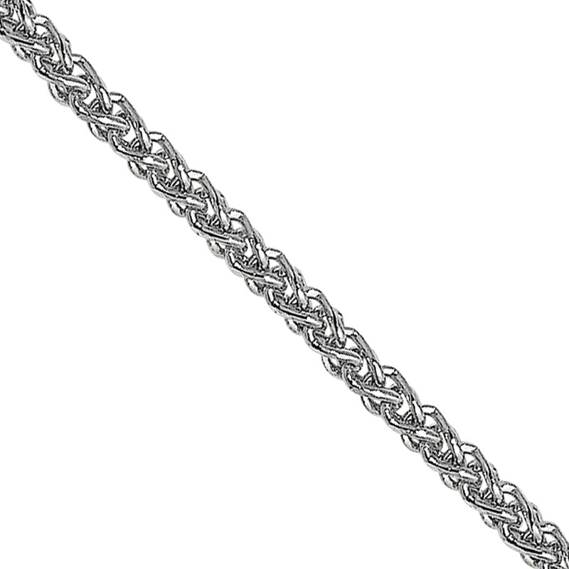 Main Image 2 of 1.0mm Diamond-Cut Spiga Chain Necklace in 18K White Gold - 24"