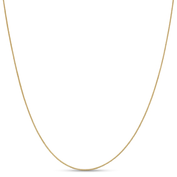 0.9mm Box Chain Necklace in 18K Gold - 18"