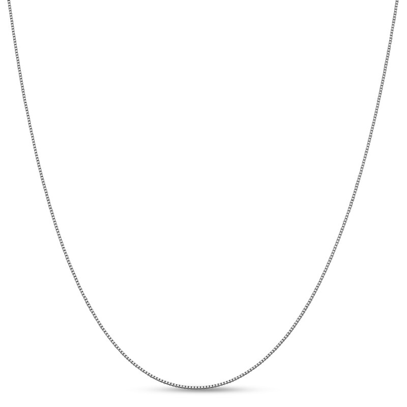 0.7mm Solid Box Chain Necklace in 18K White Gold - 16"