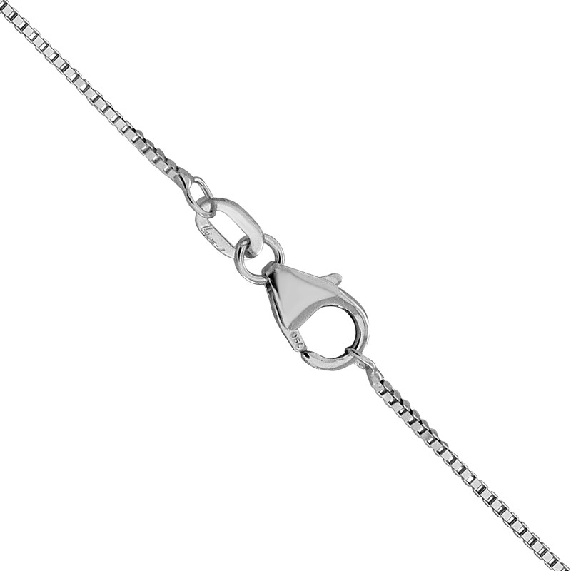 0.7mm Solid Box Chain Necklace in 18K White Gold - 16"