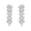 Thumbnail Image 2 of 1-1/2 CT. T.W. Oval and Emerald Multi-Diamond Hoop Earrings in 10K White Gold