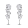 Thumbnail Image 2 of 3/4 CT. T.W. Marquise, Pear and Cushion Multi-Diamond Crawler Stud Earrings in 10K White Gold