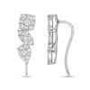 Thumbnail Image 3 of 3/4 CT. T.W. Marquise, Pear and Cushion Multi-Diamond Crawler Stud Earrings in 10K White Gold