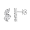 Thumbnail Image 3 of 1 CT. T.W. Marquise and Oval Multi-Diamond Stud Earrings in 10K White Gold