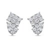 Thumbnail Image 2 of 1 CT. T.W. Pear and Emerald Multi-Diamond Stud Earrings in 10K White Gold
