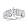 Thumbnail Image 1 of 1 CT. T.W. Marquise, Oval and Emerald Multi-Diamond Alternating Ring in 10K White Gold